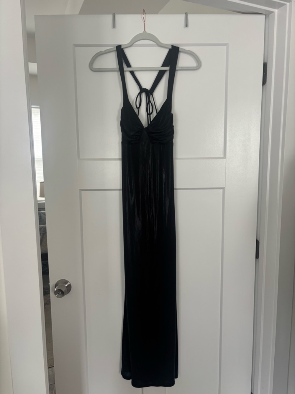 Zara Black Maxi Dress with Crisscross Tie Back
